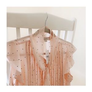 LOFT | Blush, Tie Neck Blouse